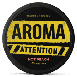 Aroma Attention Hot Peach 35mg nicotine pouches can