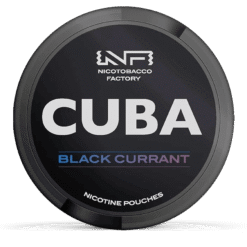 CUBA Black Black Currant 42.9mg nicotine pouches can