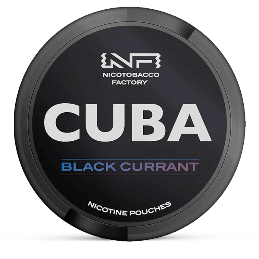 CUBA Black Black Currant 42.9mg nicotine pouches can