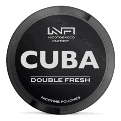 CUBA Black Double Fresh 42.9mg nicotine pouches can