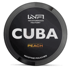 CUBA Black Peach 42.9mg nicotine pouches can