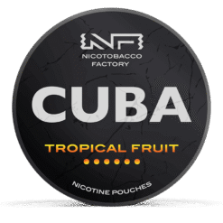 CUBA Black Tropical Fruit 42.9mg nicotine pouches can