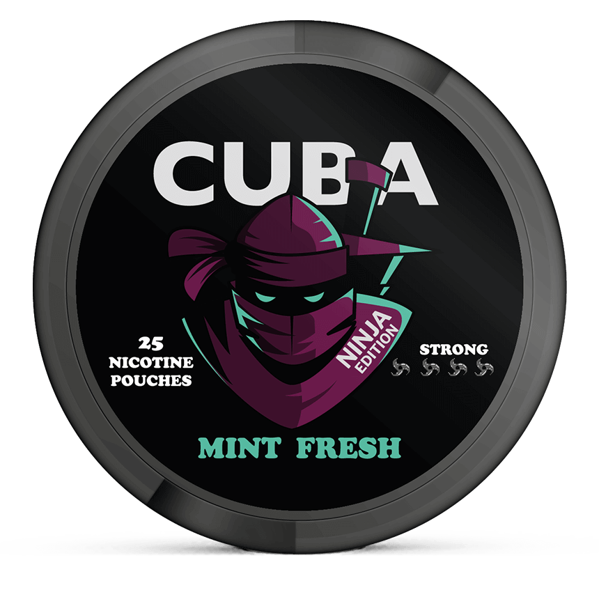 CUBA Ninja Mint Fresh Strong 16.3mg nicotine pouches can