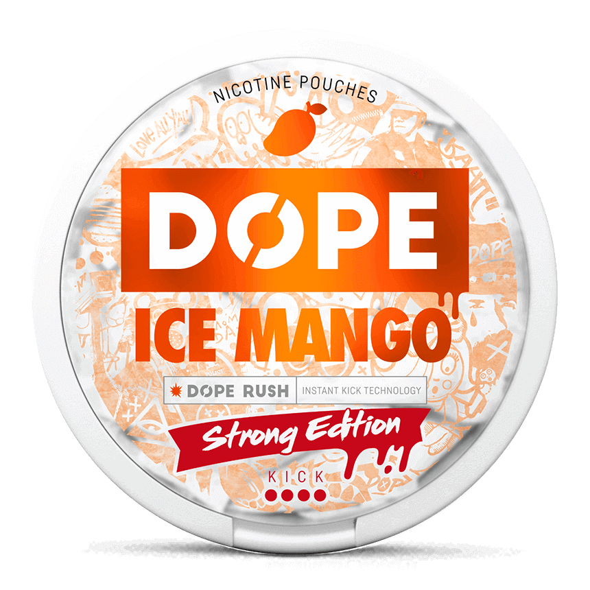 DOPE Ice Mango Strong 11.2mg nicotine pouches can