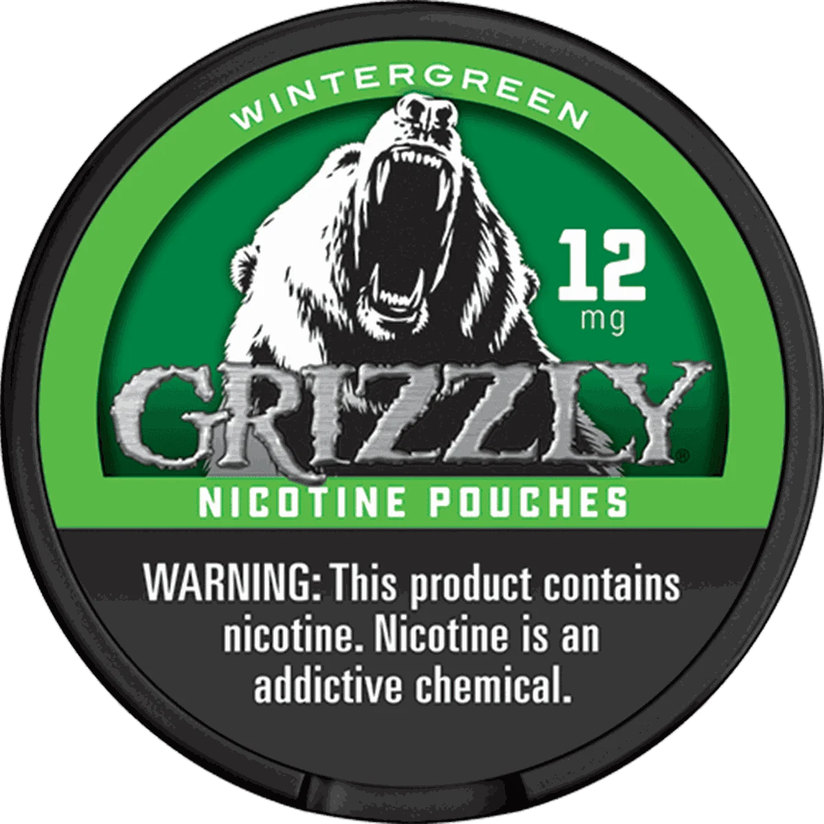 Grizzly Wintergreen 12mg nicotine pouches can