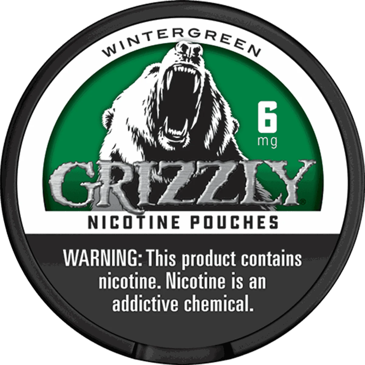 Grizzly Wintergreen 6mg nicotine pouches can