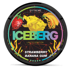 Iceberg Strawberry Banana Gum 40mg nicotine pouches can