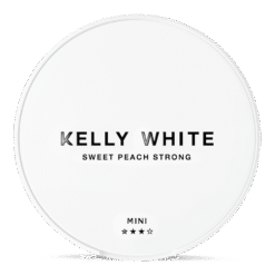 Kelly White Mini Sweet Peach Strong 6mg nicotine pouches can