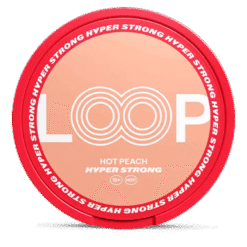 LOOP Hot Peach Hyper Strong 15.6mg nicotine pouches can
