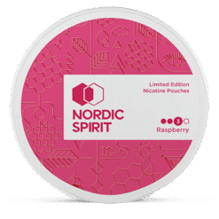 Nordic Spirit Raspberry Strong 8.4mg nicotine pouches can