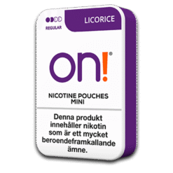 on! Mini Licorice 3mg nicotine pouches can