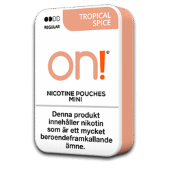 on! Mini Tropical Spice 3mg nicotine pouches can