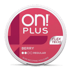 on! PLUS Berry Regular 6mg nicotine pouches can