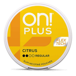on! PLUS Citrus Regular 6mg nicotine pouches can