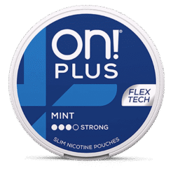 on! PLUS Mint Strong 9mg nicotine pouches can