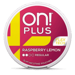 on! PLUS Raspberry Lemon Regular 6mg nicotine pouches can
