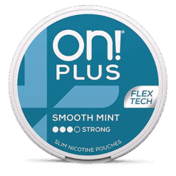 on! PLUS Smooth Mint Strong 9mg nicotine pouches can