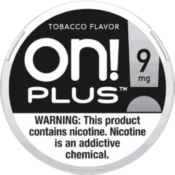 on! PLUS Tobacco 9mg nicotine pouches can