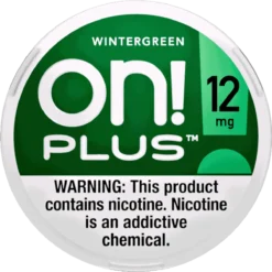 on! PLUS Wintergreen 12mg nicotine pouches can