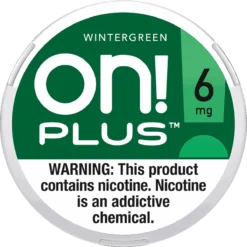 on! PLUS Wintergreen 6mg nicotine pouches can