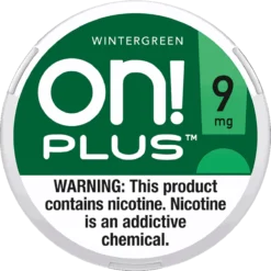 on! PLUS Wintergreen 9mg nicotine pouches can