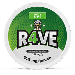 R4VE Juicy Apple 9.6mg nicotine pouches can