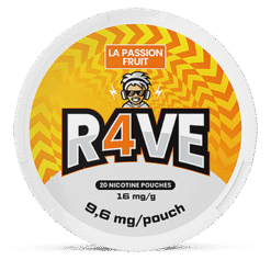 R4VE La Passion Fruit 9.6mg nicotine pouches can