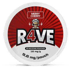 R4VE Merry Cherry 9.6mg nicotine pouches can