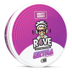 R4VE Minty Berry 15mg nicotine pouches can