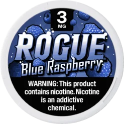 Rogue Blue Raspberry 3mg nicotine pouches can