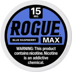Rogue Max Blue Raspberry 15mg nicotine pouches can
