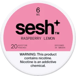 Sesh+ Raspberry Lemon 6mg nicotine pouches can