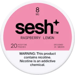 Sesh+ Raspberry Lemon 8mg nicotine pouches can