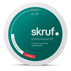 Skruf No. 60 Frozen Mint Strong 13mg nicotine pouches can