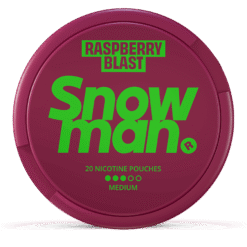 Snowman Raspberry Blast 9mg nicotine pouches can