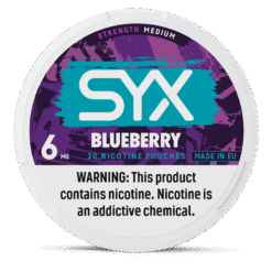 SYX Blueberry 5.6mg nicotine pouches can