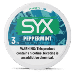 SYX Peppermint 2.8mg nicotine pouches can