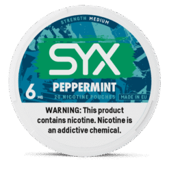 SYX Peppermint 5.6mg nicotine pouches can