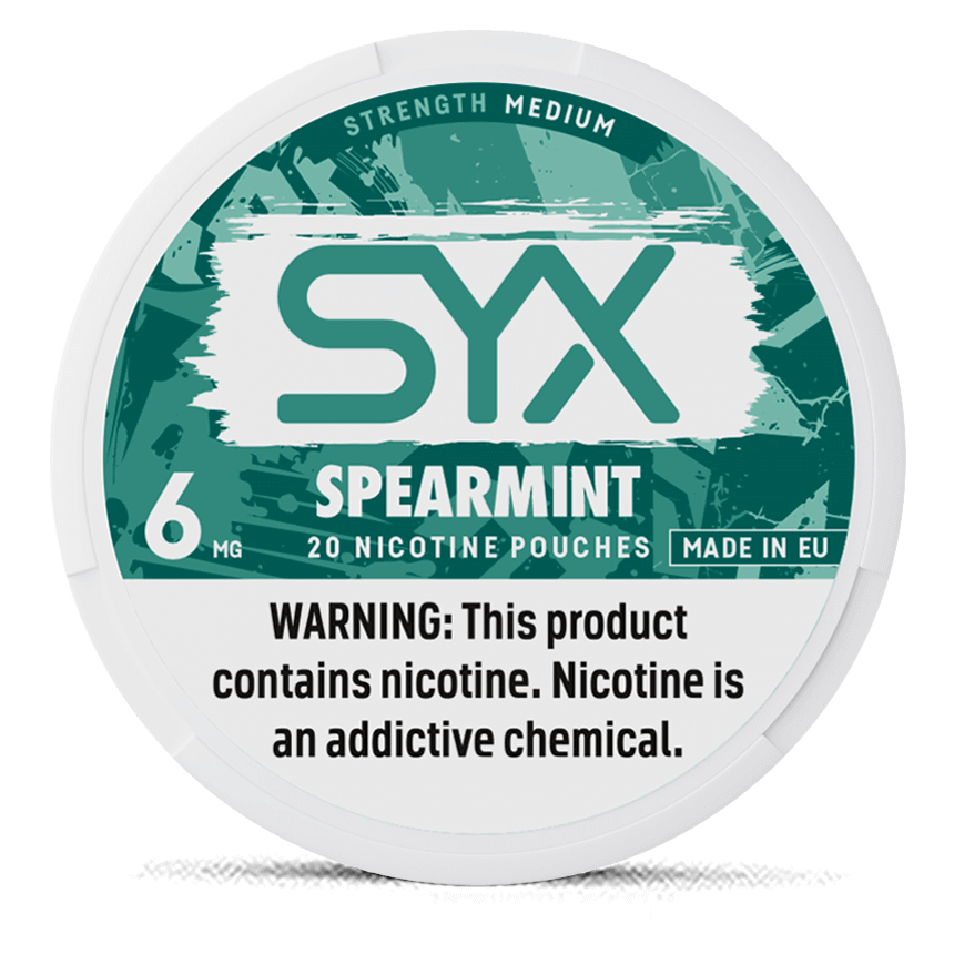 SYX Spearmint 5.6mg nicotine pouches can