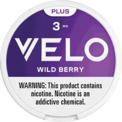 VELO Plus Wild Berry 3mg nicotine pouches can
