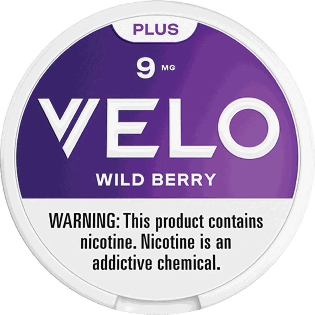 VELO Plus Wild Berry 9mg nicotine pouches can