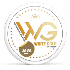 White Gold Java Strong 6mg nicotine pouches can