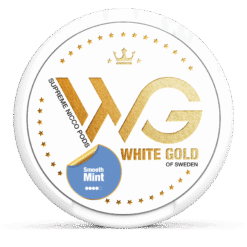 White Gold Smooth Mint Strong 6mg nicotine pouches can