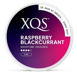 XQS Raspberry Blackcurrant Strong 8mg nicotine pouches can