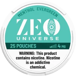 ZEO Universe Menthol Evergreen 4mg nicotine pouches can