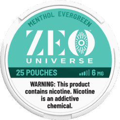 ZEO Universe Menthol Evergreen 6mg nicotine pouches can