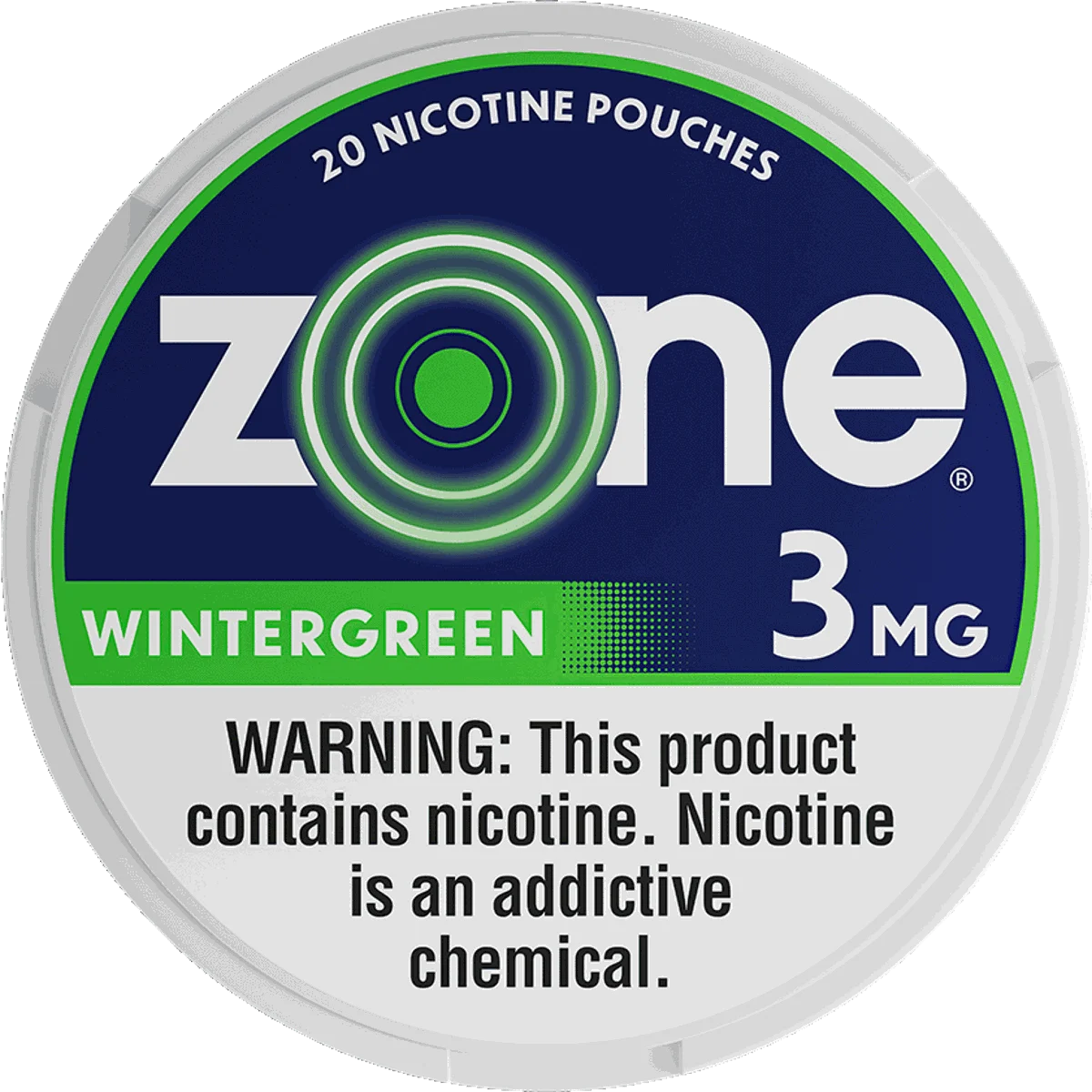 zone Wintergreen 3mg nicotine pouches can