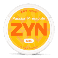 ZYN Slim Passion Pineapple Strong 9mg nicotine pouches can