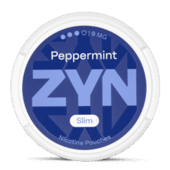 ZYN Slim Peppermint Strong 9mg nicotine pouches can