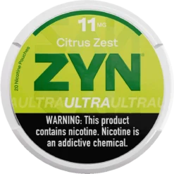 ZYN Ultra Citrus Zest 11mg nicotine pouches can